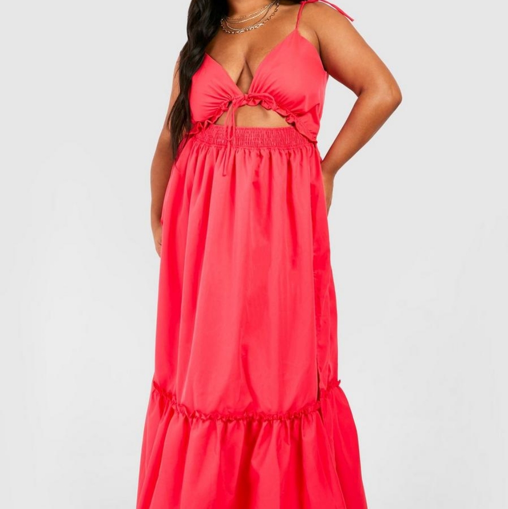 Boohoo Vibrant Pink Backless Dress